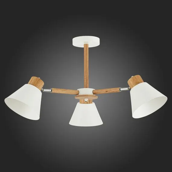 EVOLUCE SLE103702-03 Светильник потолочный Светлое дерево, Белый/Белый E27 3*60W, изображение 2