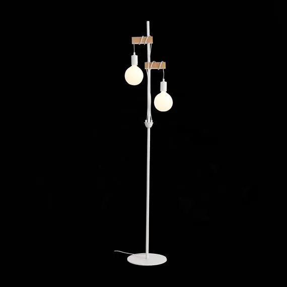 EVOLUCE SL1142.505.01 Светильник напольный Белый, Светлое дерево E27 2*60W, изображение 3