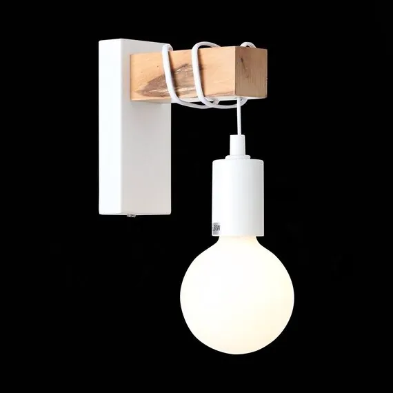 EVOLUCE SL1142.501.01 Светильник настенный Белый, Светлое дерево E27 1*60W, изображение 4