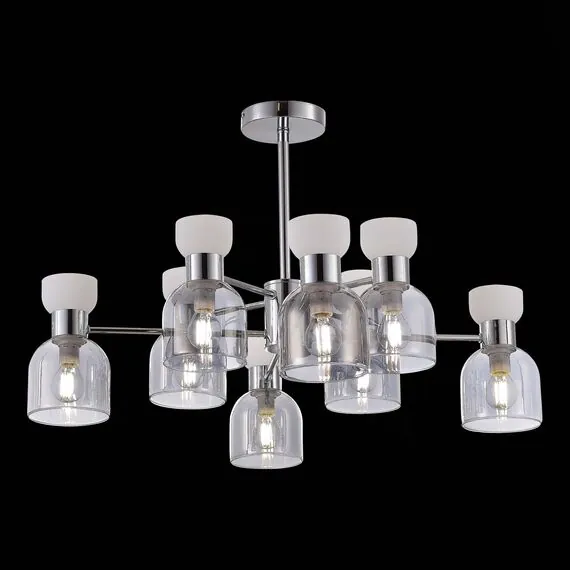 EVOLUCE SLE1045-102-08 Светильник потолочный Хром/Белый,  Дымчатый E14 8*40W, изображение 3