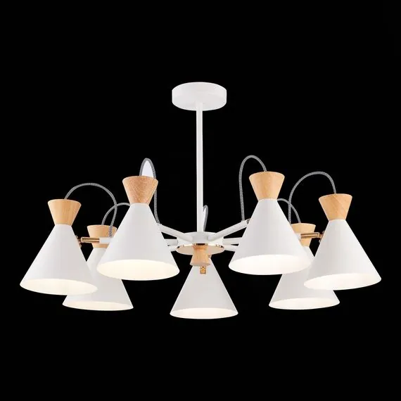 EVOLUCE SLE125102-07 Светильник потолочный Белый, Золотистый/Белый, Светлое дерево E14 7*40W, изображение 7