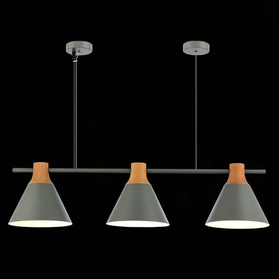 EVOLUCE SLE125113-03 Светильник подвесной Серый/Серый, Светлое дерево E14 3*40W, изображение 7