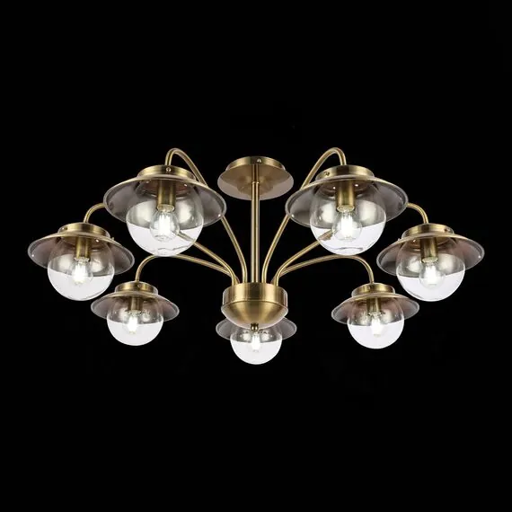 EVOLUCE SLE110102-07 Светильник потолочный Античная бронза/Прозрачный E14 7*40W, изображение 5