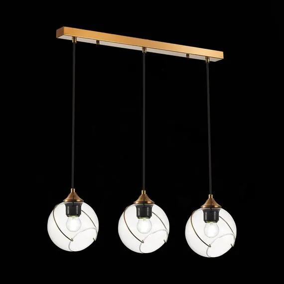 EVOLUCE SLE103103-03 Светильник подвесной Золотистый/Прозрачный E27 3*60W, изображение 3