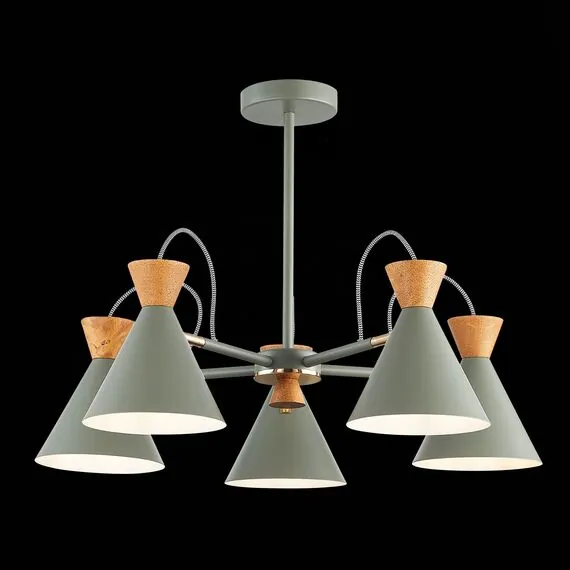 EVOLUCE SLE125112-05 Светильник потолочный Серый, Золотистый/Серый, Темное дерево E14 5*40W, изображение 7