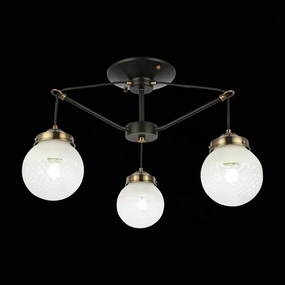 EVOLUCE SLE110302-03 Светильник потолочный Черный, Бронза/Прозрачный, Белый E27 3*60W, изображение 4