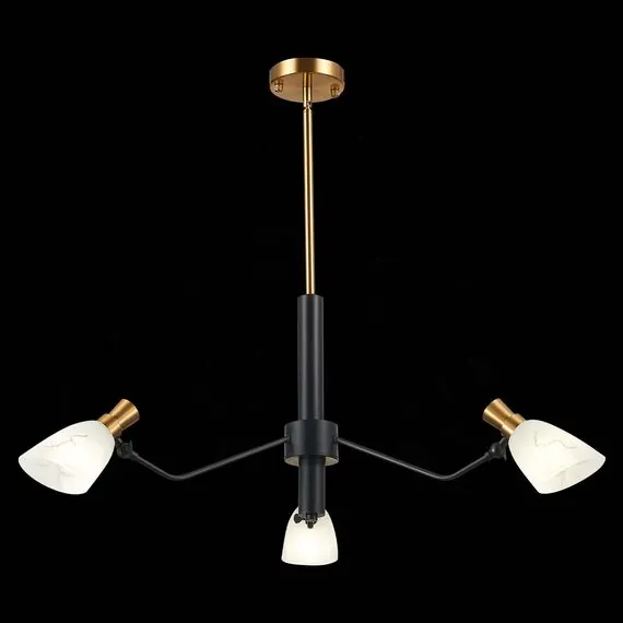 EVOLUCE SLE205403-03 Светильник подвесной Черный, Латунь/Белый E14 3*60W, изображение 3