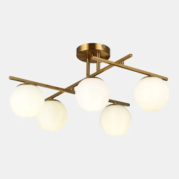 EVOLUCE SLE1195-302-05 Светильник потолочный Латунь/Белый E14 5*40W