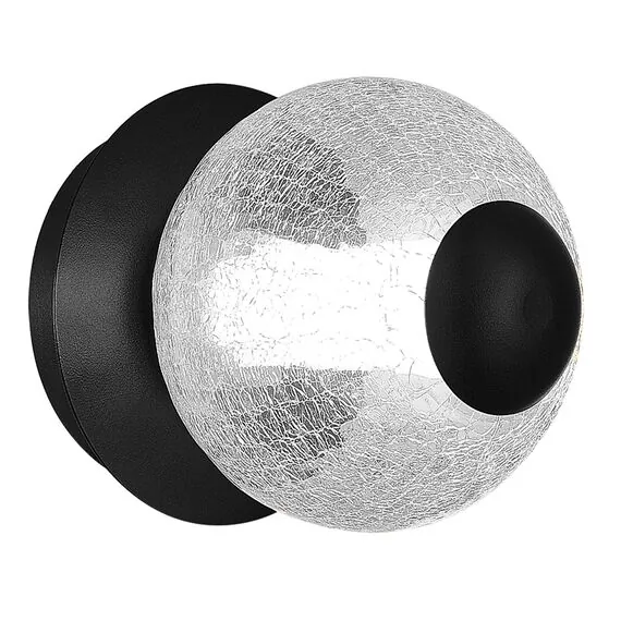 ST LUCE SL6120.401.01 Светильник настенный ST-Luce Черный/Прозрачное кракелированное стекло LED 1*8,5W 3000K