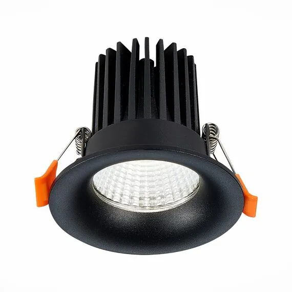ST LUCE ST703.448.10 Светильник встраиваемый. Черный LED 1*10W 4000K 900Lm Ra>90 38° IP20 D85xH75 170-240V