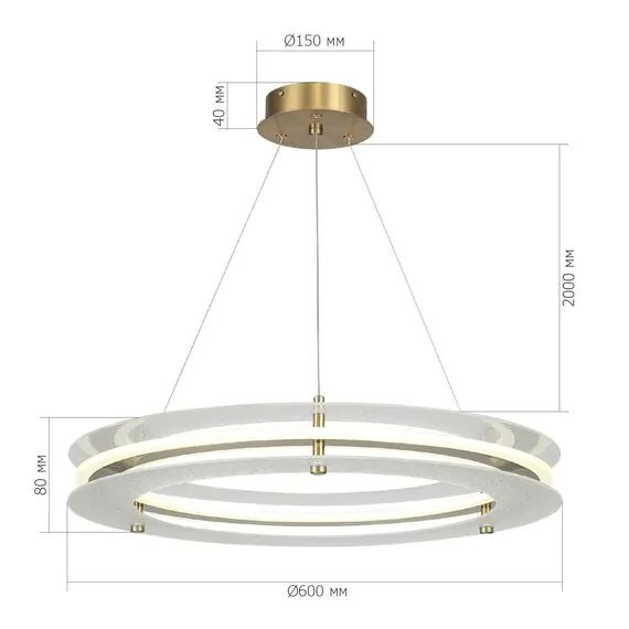 ST LUCE SL6245.203.01 Светильник подвесной ST-Luce золотистый/Прозрачный LED 1*40W 4000K, изображение 5