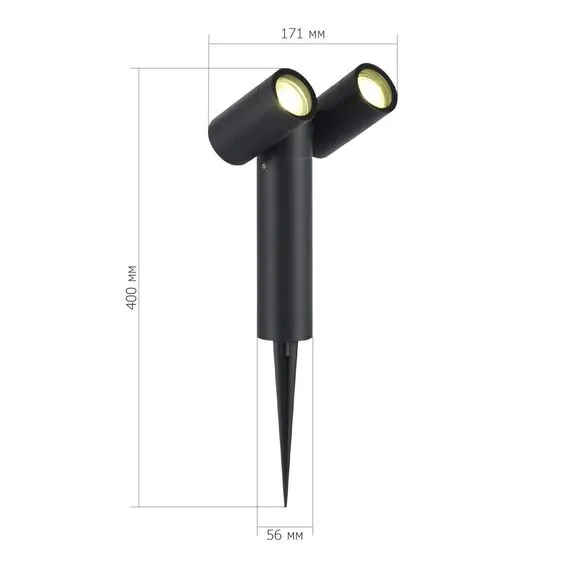 ST LUCE SL9011.405.02 Светильник уличный наземный ST-Luce черный/белый GU10 2*50W, изображение 3