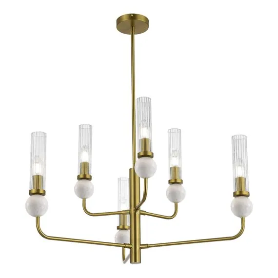 ST LUCE SL1244.303.06 Светильник подвесной ST-Luce латунь/прозрачный E14 6*40W, изображение 3