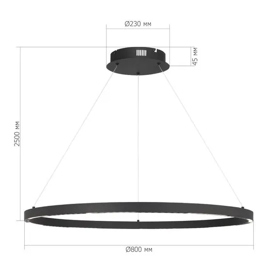 ST LUCE SL6238.443.01 Светильник подвесной ST-Luce черный/черный LED 1*43W 4000K, изображение 6