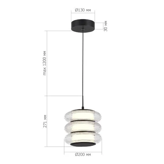 ST LUCE SL6239.403.03 Светильник подвесной ST-Luce черный/прозрачный LED 1*16W 3000K, изображение 4