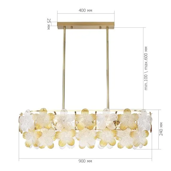 ST LUCE SL6240.203.08 Светильник подвесной ST-Luce золотистый/Прозрачный, январный E14 8*60W, изображение 7