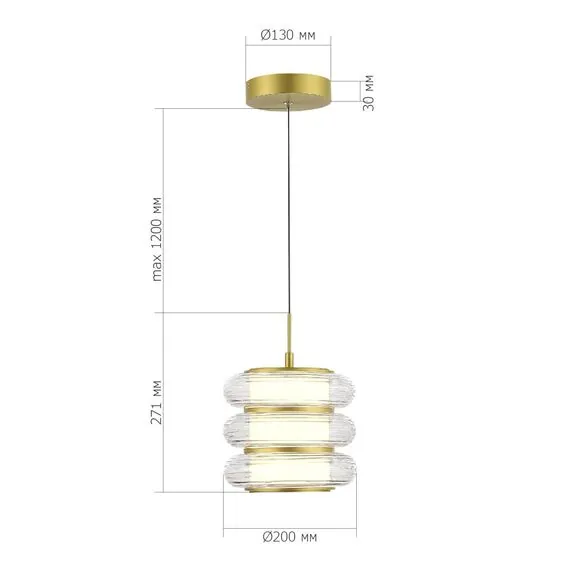 ST LUCE SL6239.203.03 Светильник подвесной ST-Luce золото/прозрачный LED 1*16W 3000K, изображение 5