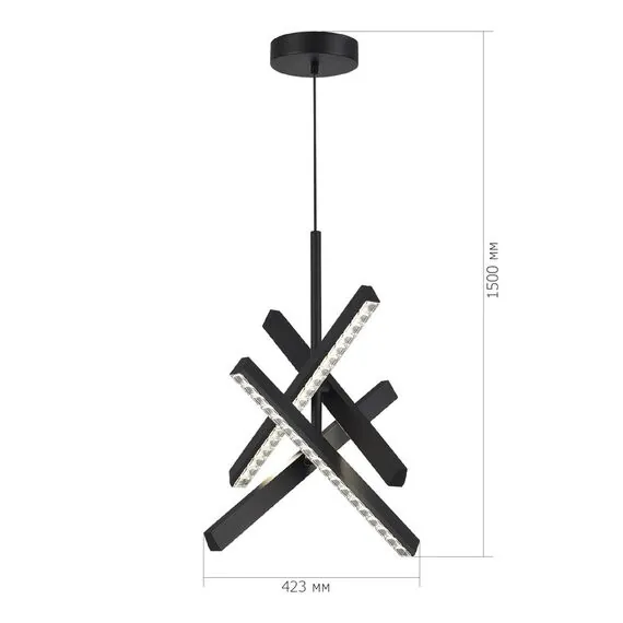 ST LUCE SL1018.413.04 Светильник подвесной ST-Luce черный/прозрачный LED 4*43W 4000K, изображение 6