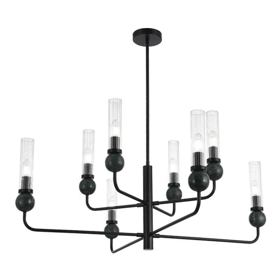 ST LUCE SL1244.403.08 Светильник подвесной ST-Luce черный/прозрачный E14 8*40W, изображение 3