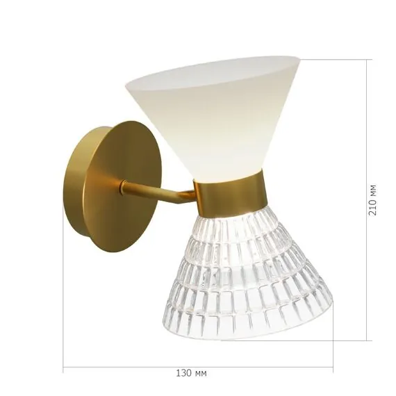ST LUCE SL2004.301.02 Светильник настенный ST-Luce латунь/прозрачный, белый, латунь G9 LED 2*5W, изображение 3