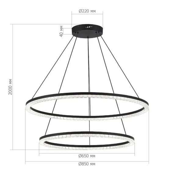 ST LUCE SL1018.403.02 Светильник подвесной ST-Luce черный/прозрачный LED 2*96W 4000K, изображение 5