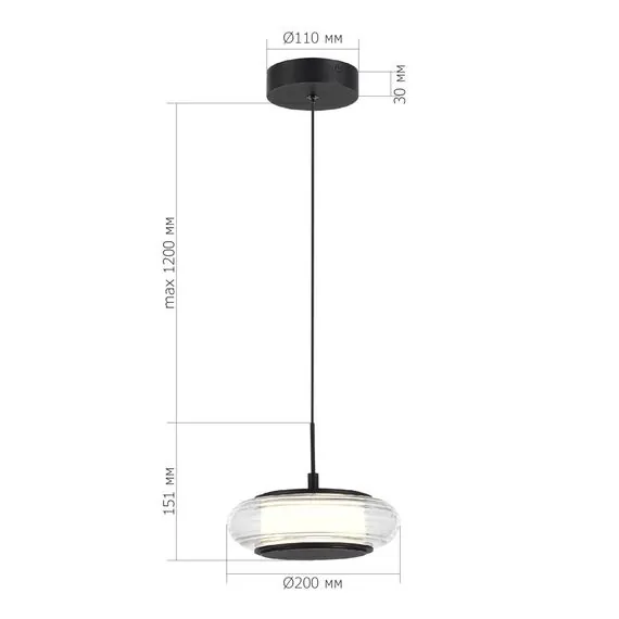 ST LUCE SL6239.403.01 Светильник подвесной ST-Luce черный/прозрачный LED 1*7W 3000K, изображение 5