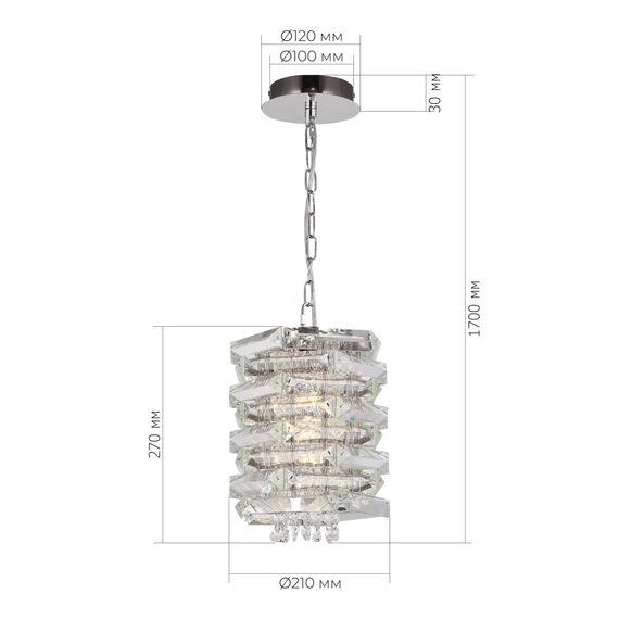 ST LUCE SL6137.103.01 Светильник подвесной ST-Luce никель/прозрачный E14 1*40W, изображение 6