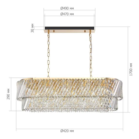 ST LUCE SL6138.303.14 Светильник подвесной ST-Luce латунь/прозрачный E14 14*40W, изображение 7
