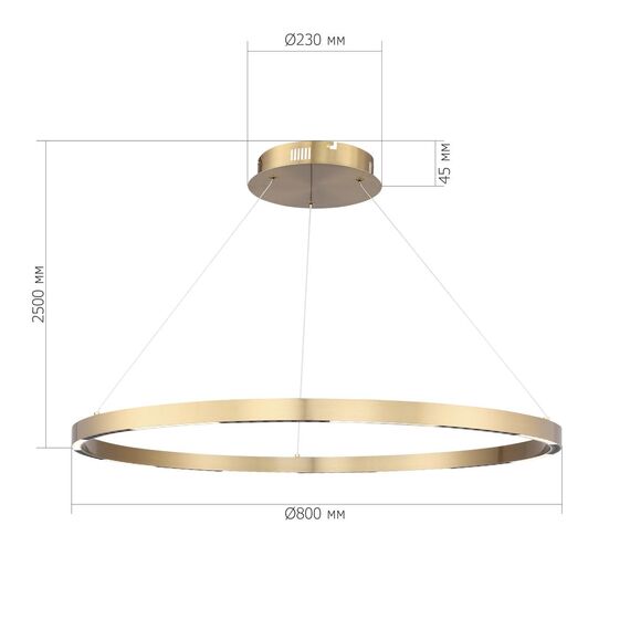 ST LUCE SL6238.343.01 Светильник подвесной ST-Luce латунь/латунь LED 1*43W 4000K, изображение 6