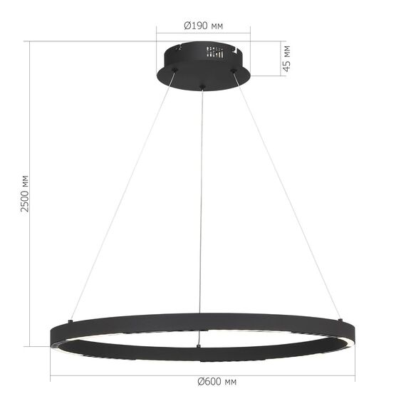 ST LUCE SL6238.433.01 Светильник подвесной ST-Luce черный/черный LED 1*32W 4000K, изображение 5