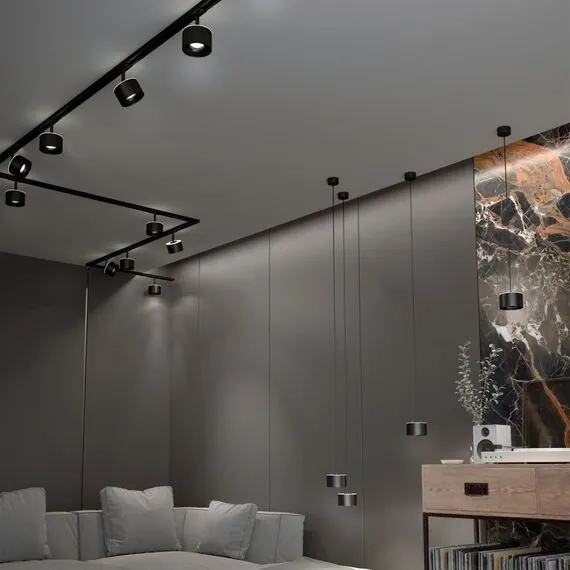 NOVOTECH 358968 OVER NT22 203 черный Светильник накладной с переключ. цв. температуры, провод 2м IP20 LED 3000К\4000К\6000К 12W вниз + 3ВW вверх 110-265V GIRO, изображение 3