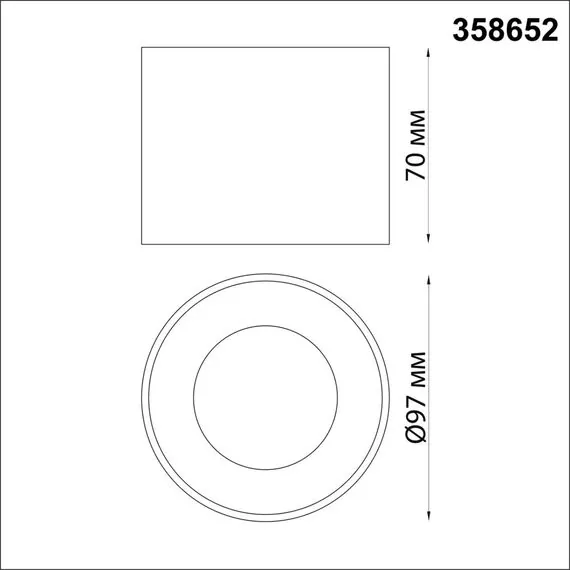 NOVOTECH 358652 OVER NT21 230 черный Светильник накладной светодиодный IP20 LED 4000К 12W 220V PATERA, изображение 2
