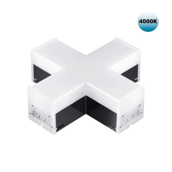 NOVOTECH 359114 OVER NT23 205 черный Светильник-соединитель "Х"- образный IP20 LED 12W 4000K 100-265V 1080Лм BITS