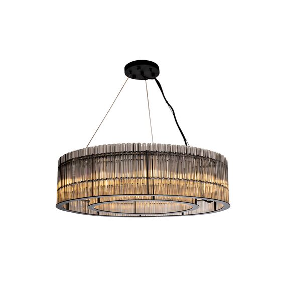 Garda Decor 91GH-80567 Люстра подвесная чёрный/стекло прозрач. d70*h150см