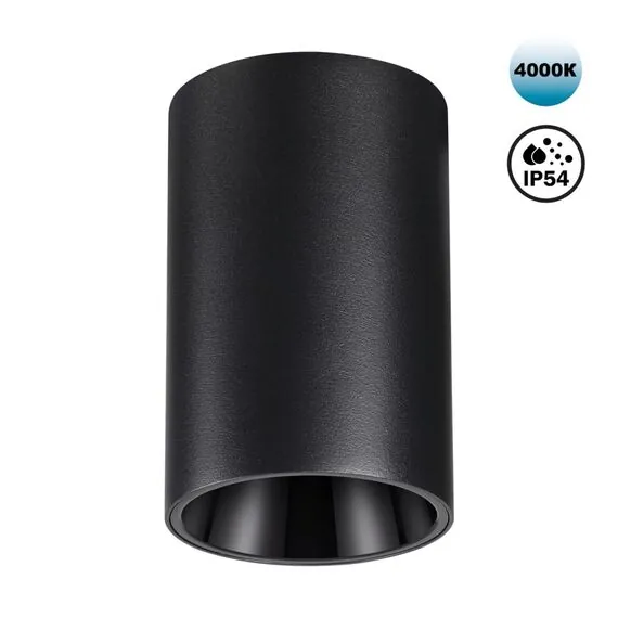 NOVOTECH 359419 OVER NT24 000 черный Светильник накладной влагозащищённый IP54 LED 10W 170-265V 4000К 830Лм RECTE