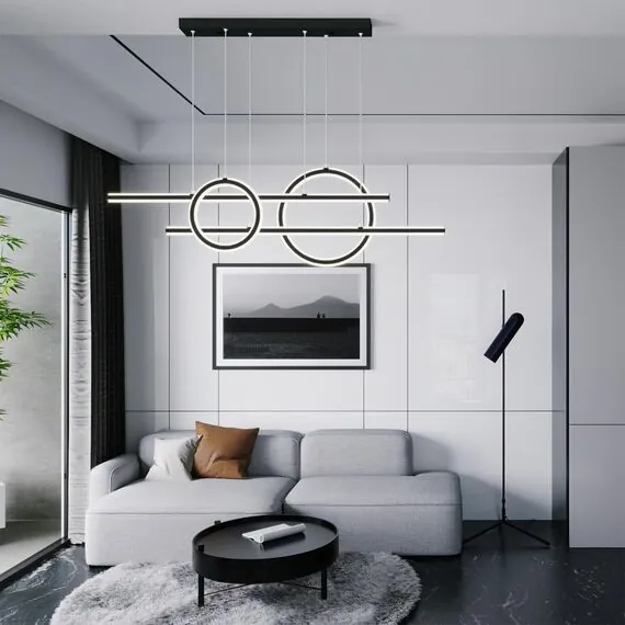 NOVOTECH 359183 OVER NT23 164 черный Светильник подвесной диммируемый, в комплекте пульт ДУ IP20 LED 4000К 116W 220V ONDO, изображение 3