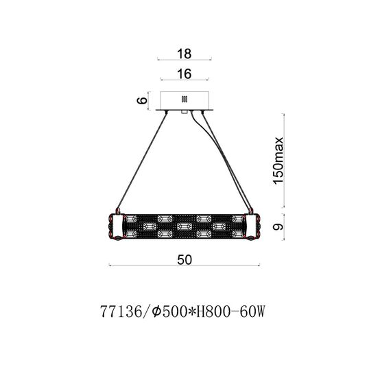 Fluorite FL1052-6P Люстра подвесная Festo Chrome, изображение 6
