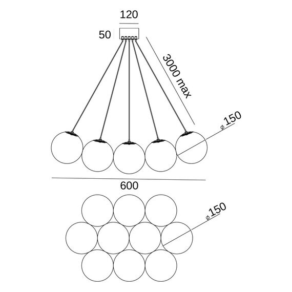 Fluorite FL1048-10P Подвесная люстра Unity, изображение 7