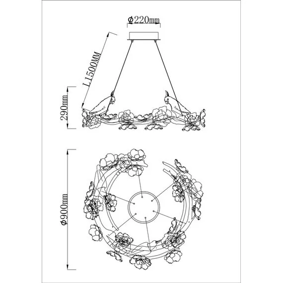 Fluorite FL1099-24P Люстра подвесная Sauvage, изображение 10
