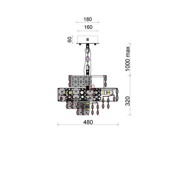 Fluorite FL1059-13P Люстра подвесная Majeste Chrome, изображение 3