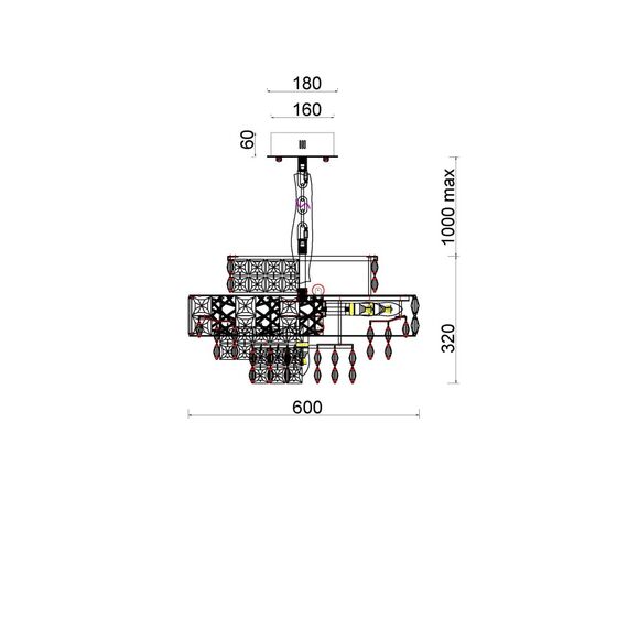 Fluorite FL1060-16P Люстра подвесная Majeste Gold, изображение 3