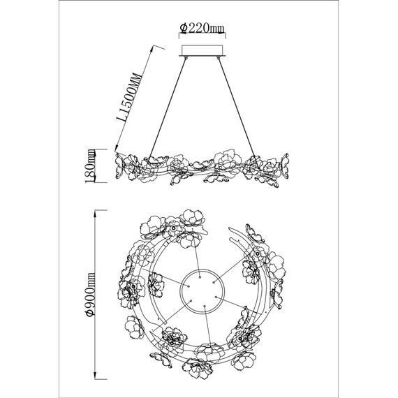 Fluorite FL1098-24P Люстра подвесная Sauvage, изображение 3