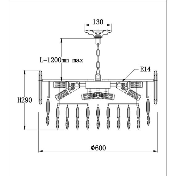 Fluorite FL1064-14P Люстра подвесная Сonstancia Chrome, изображение 9