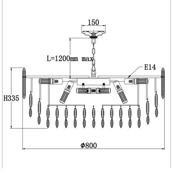 Fluorite FL1064-22P Люстра подвесная Сonstancia Chrome, изображение 2