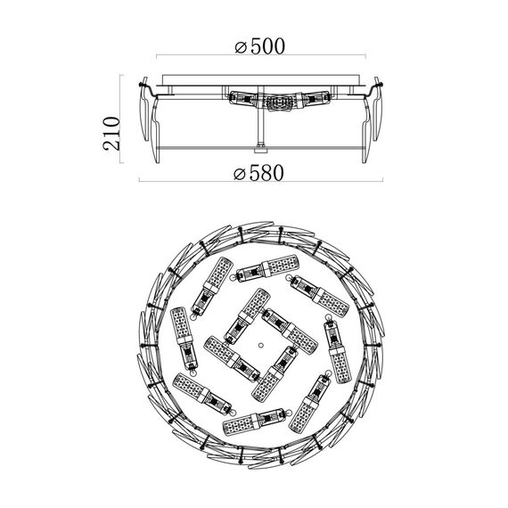 Fluorite FL1152-12C Люстра потолочная Infinita, изображение 2