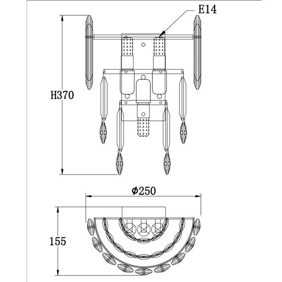 Fluorite FL1064-3W Бра Constancia Chrome, изображение 6