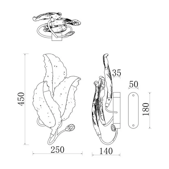 Fluorite FL1182-2W Бра Felicity Gold, изображение 5
