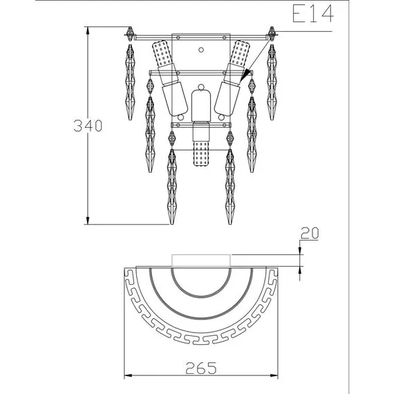 Fluorite FL1191-3W Бра Sovrana Chrome, изображение 3