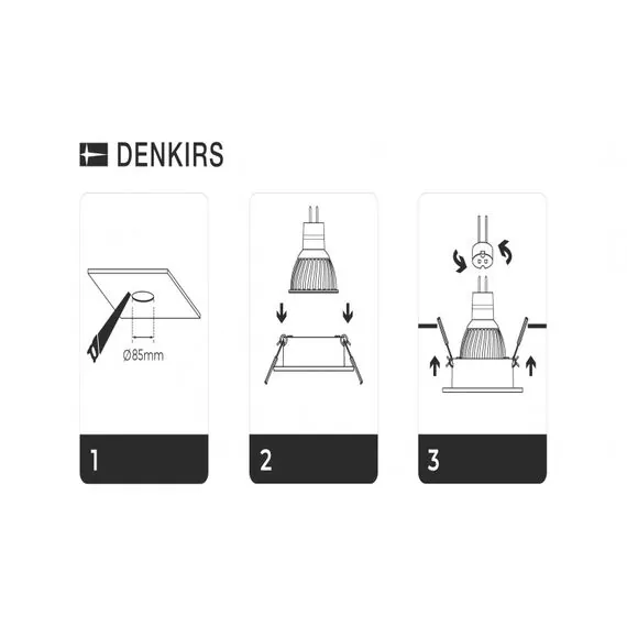Denkirs DK3026-WH Встраиваемый светильник, IP 20, 10 Вт, GU5.3, LED, белый, пластик, изображение 8