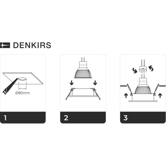 Denkirs DK3020-BK Встраиваемый светильник, IP 20, 10 Вт, GU5.3, LED, черный, пластик, изображение 7
